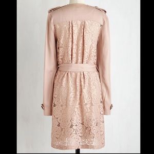 Modcloth Trench Twist Lace Trench Coat